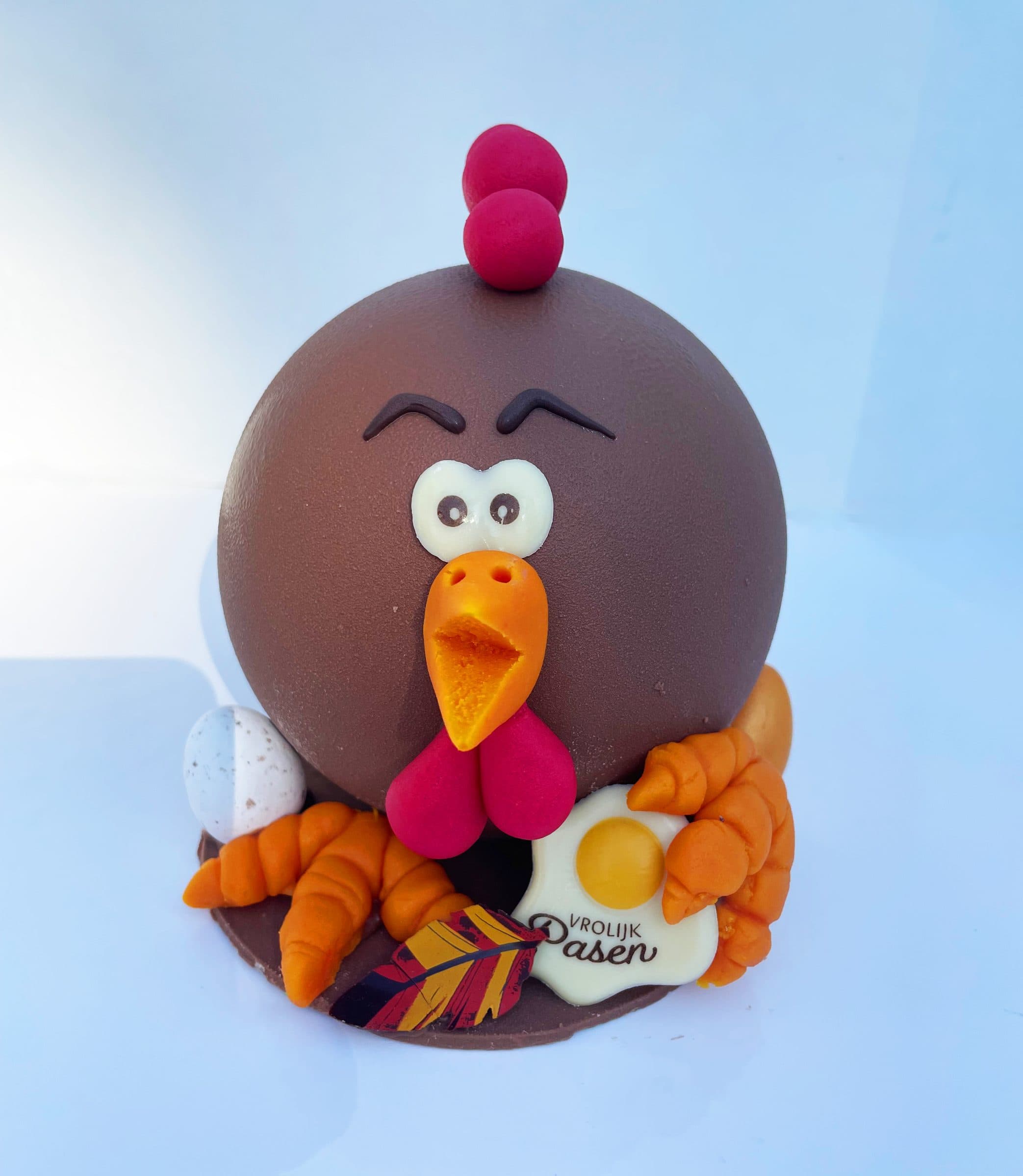 Bolle kip in melkchocolade