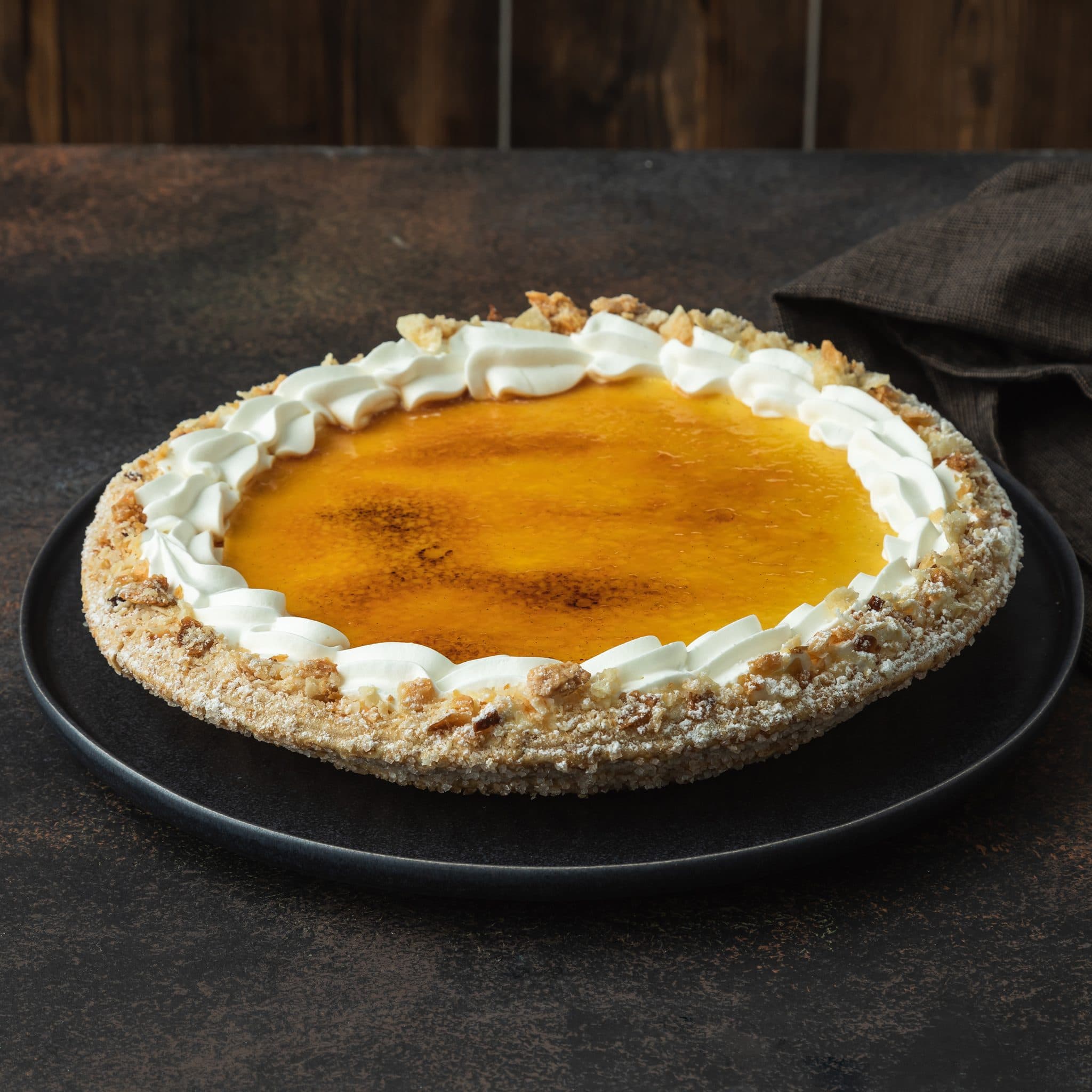Crème brûlée taart op bladerdeeg