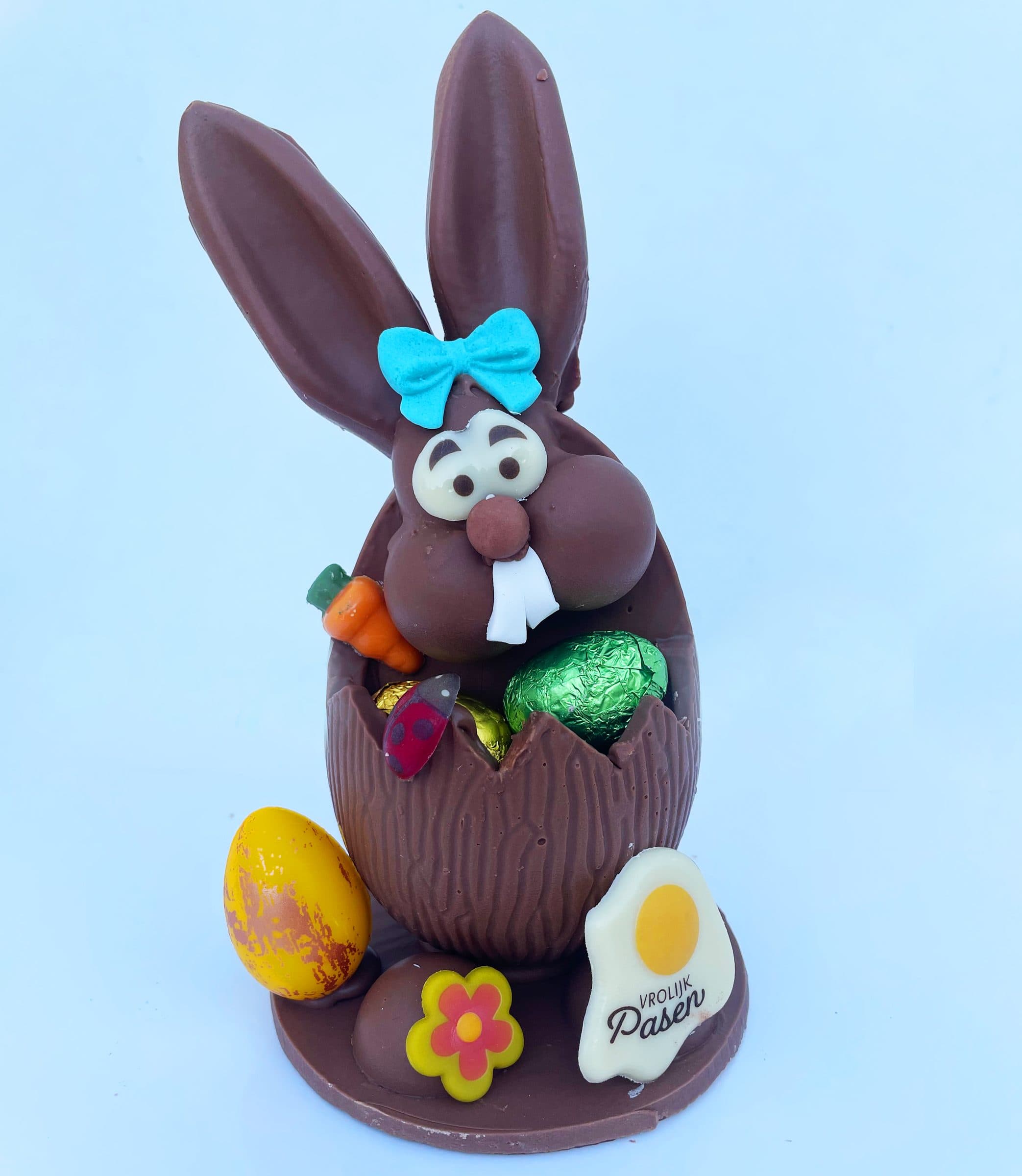 Chocolade konijn met buidel