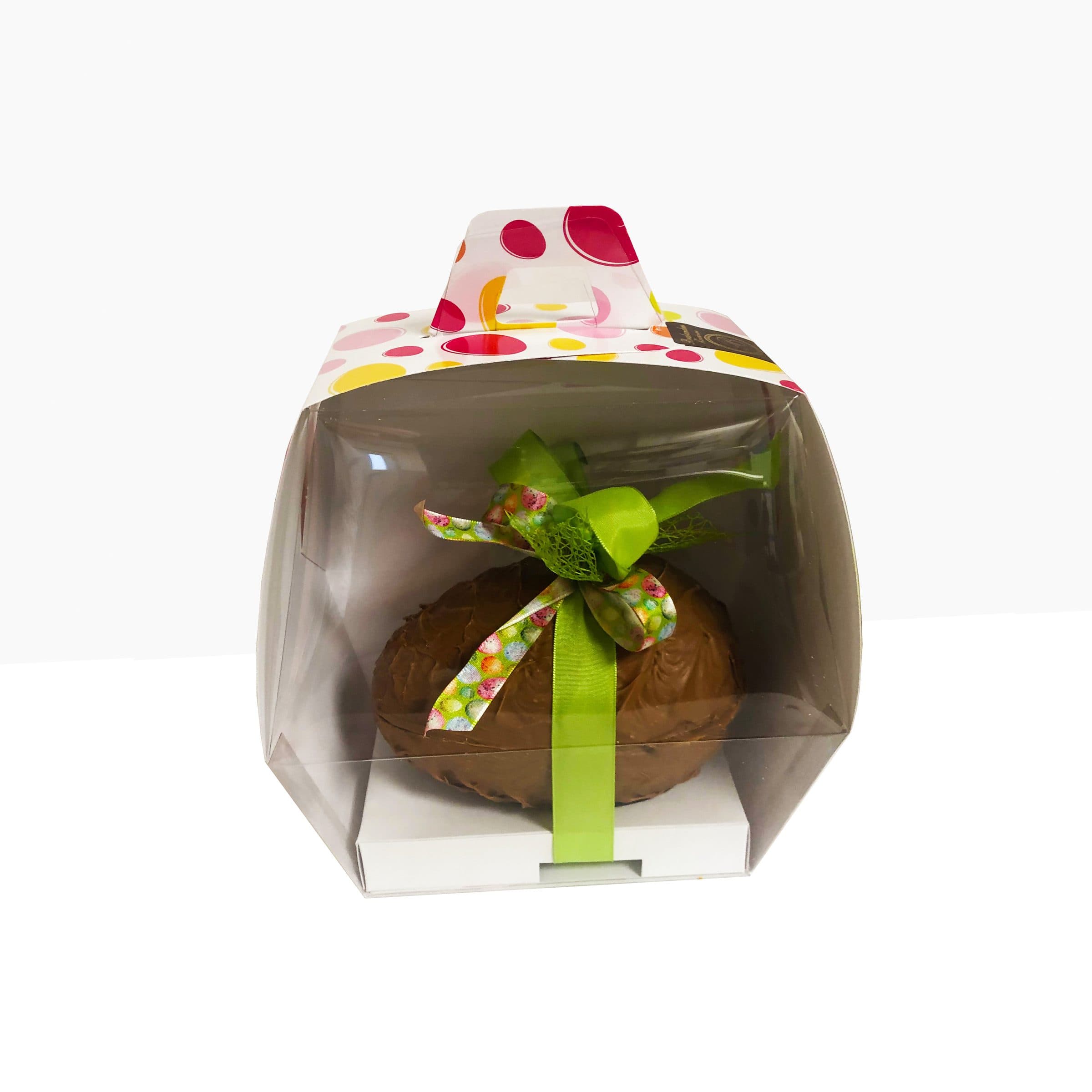 Gevuld chocolade ei met een strik