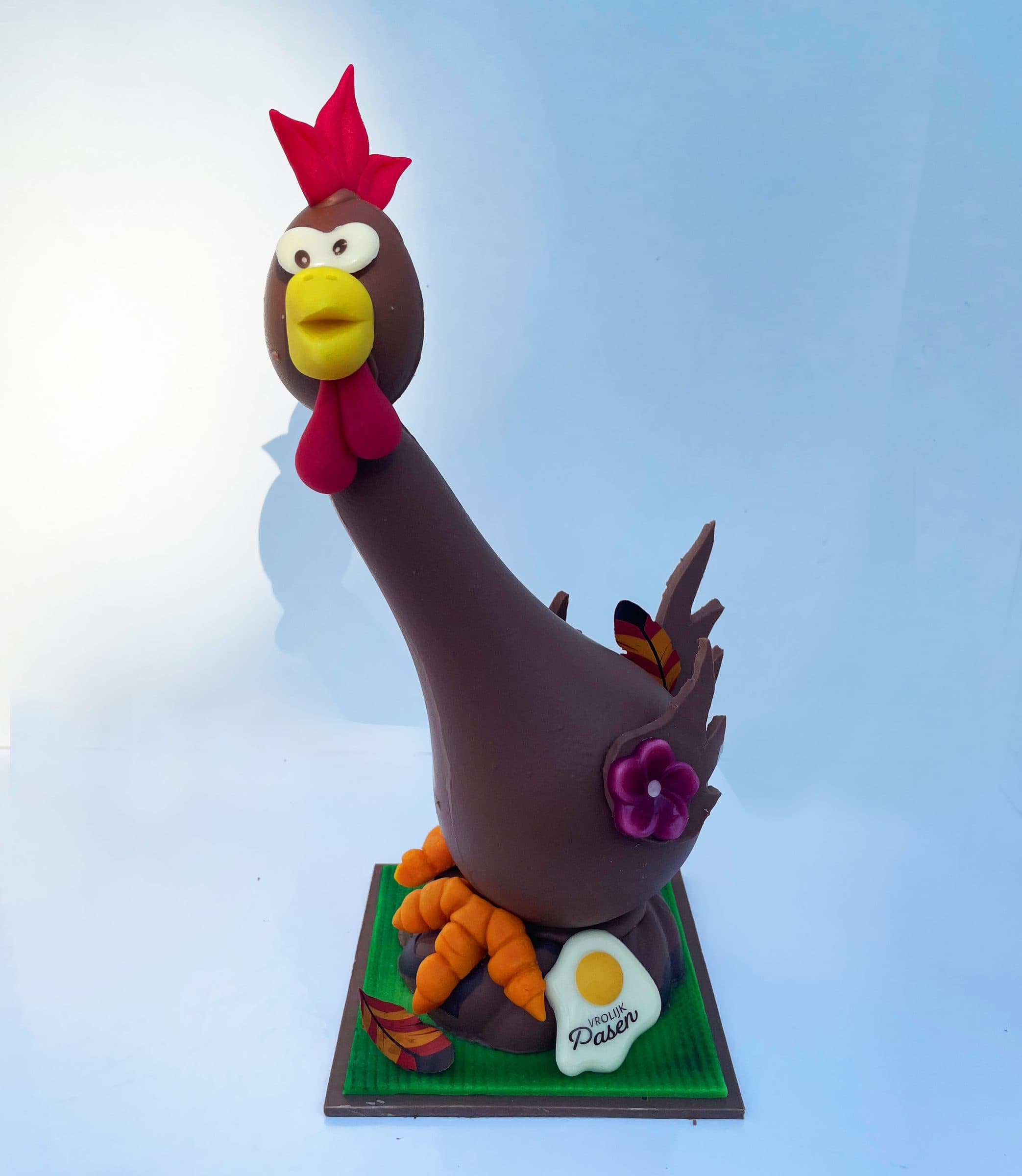 Kip met lange nek in melkchocolade