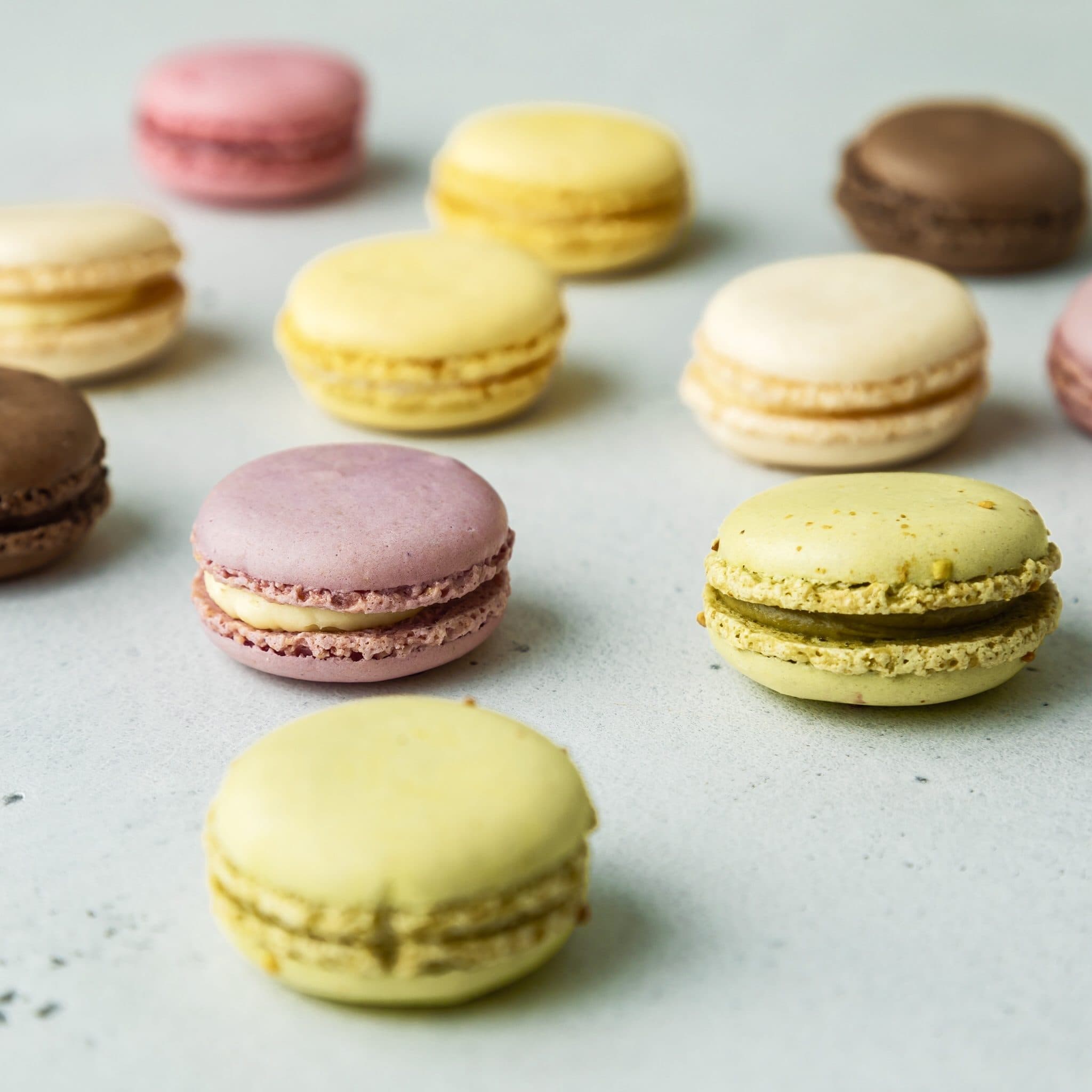 Macarons in verschillende kleuren