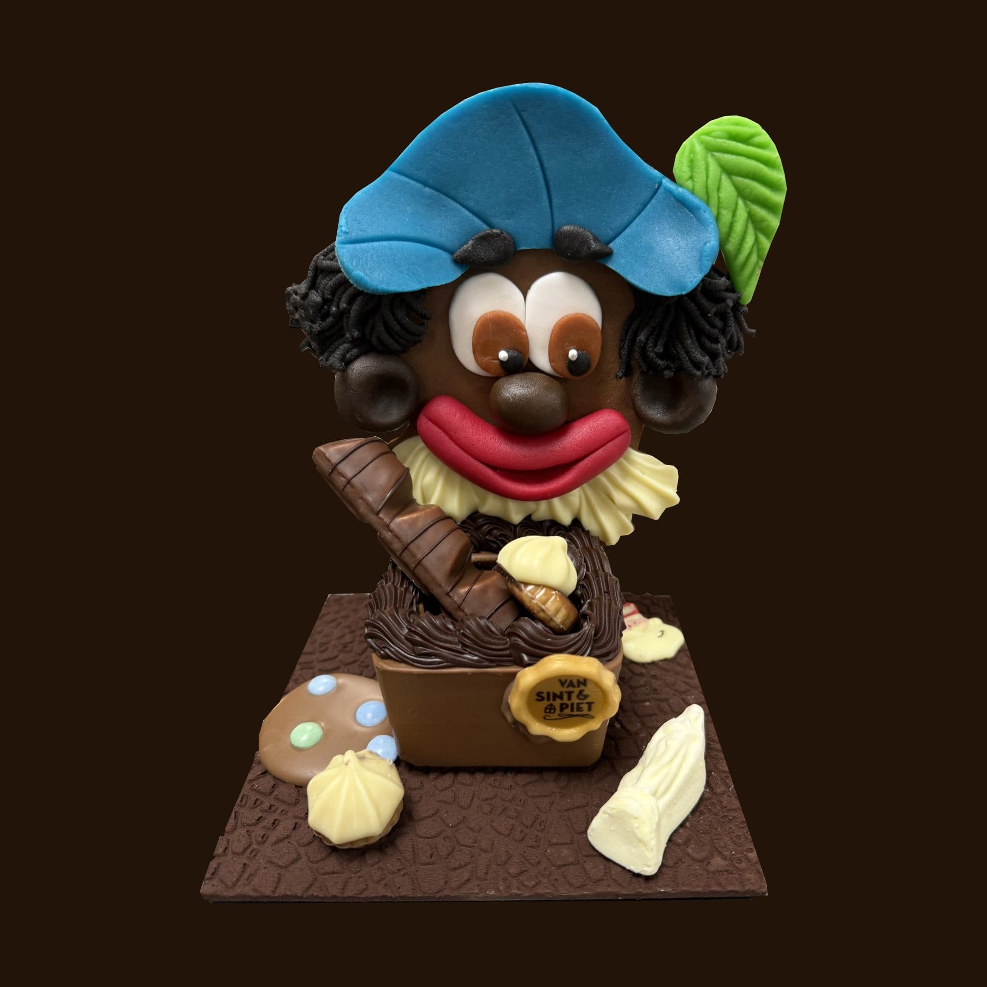 Piet met een bakje snoep