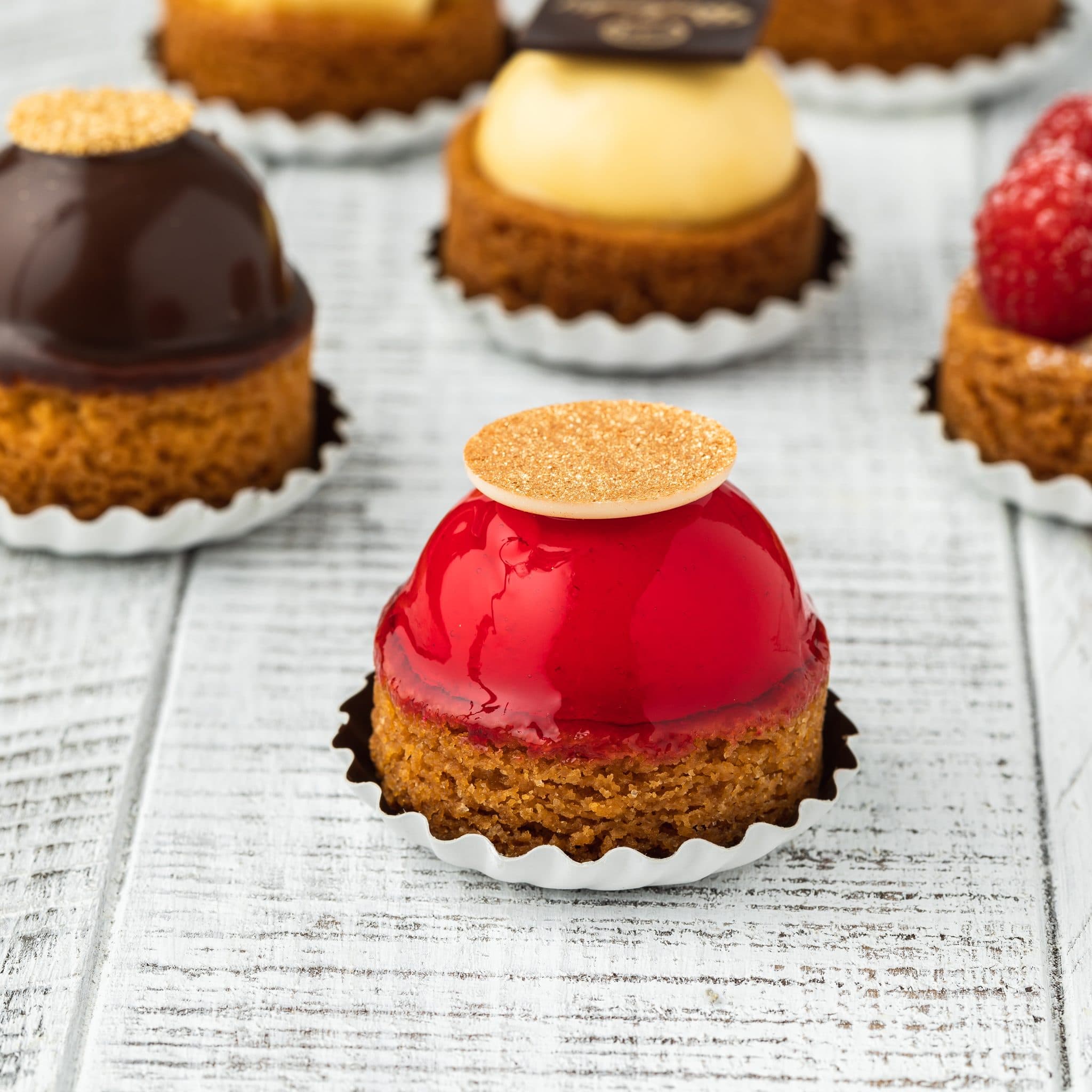 Soireeke met frambozenmousse