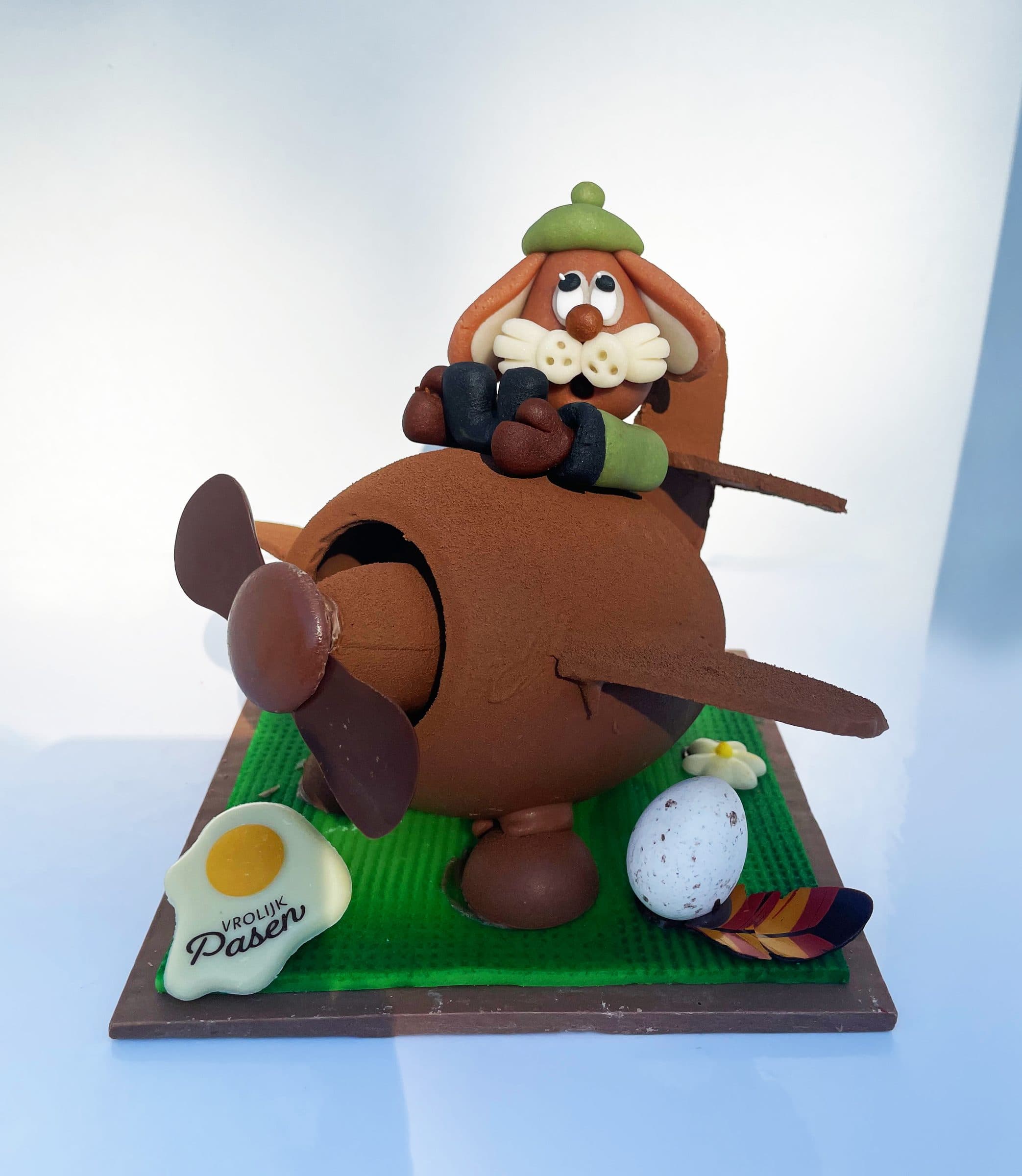 Vliegtuig in melkchocolade
