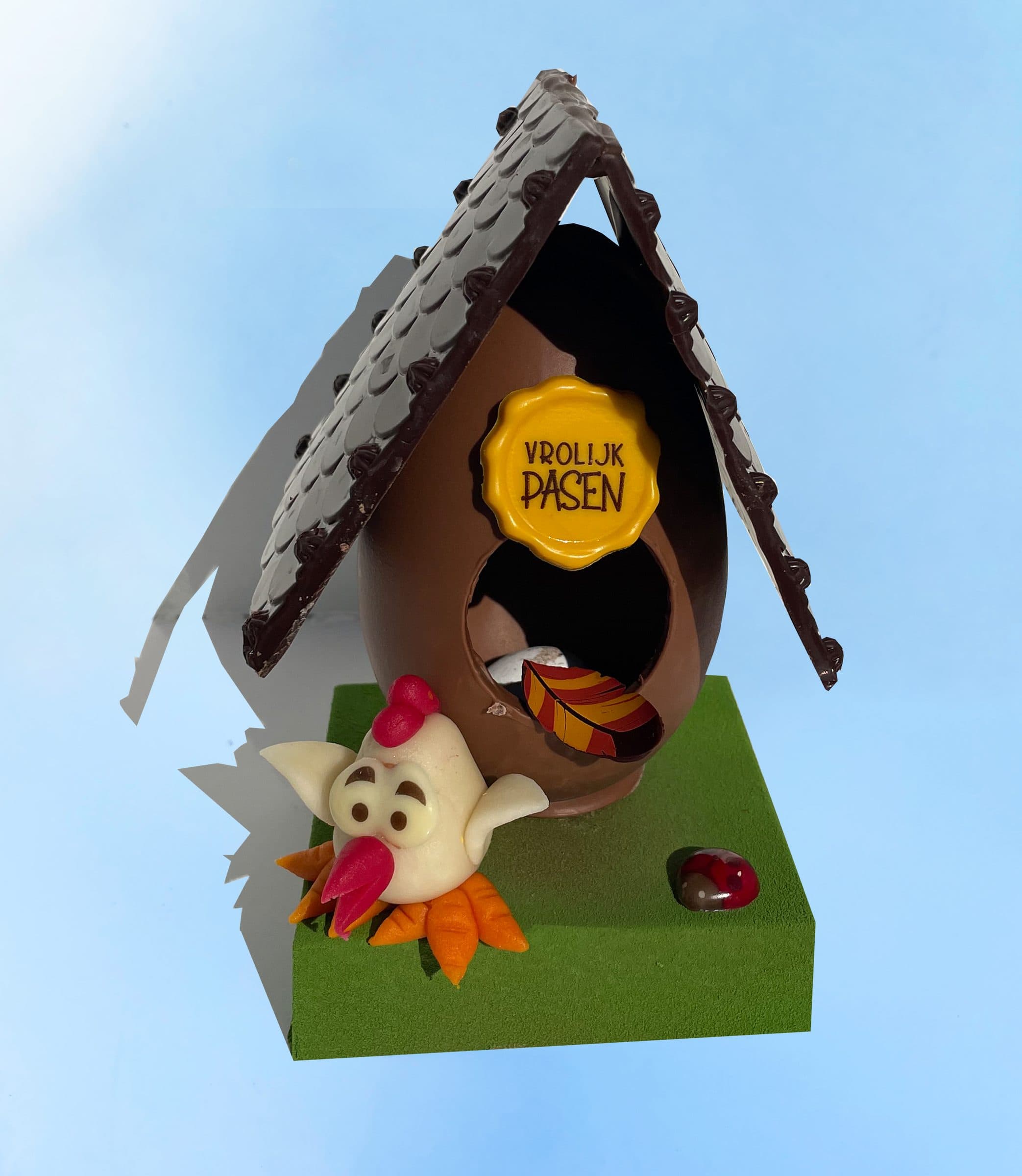 Vogelhuisje in chocolade