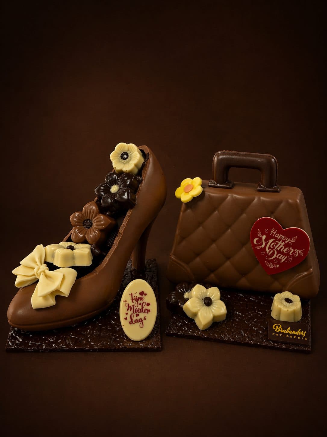 Handtas en schoen in chocolade