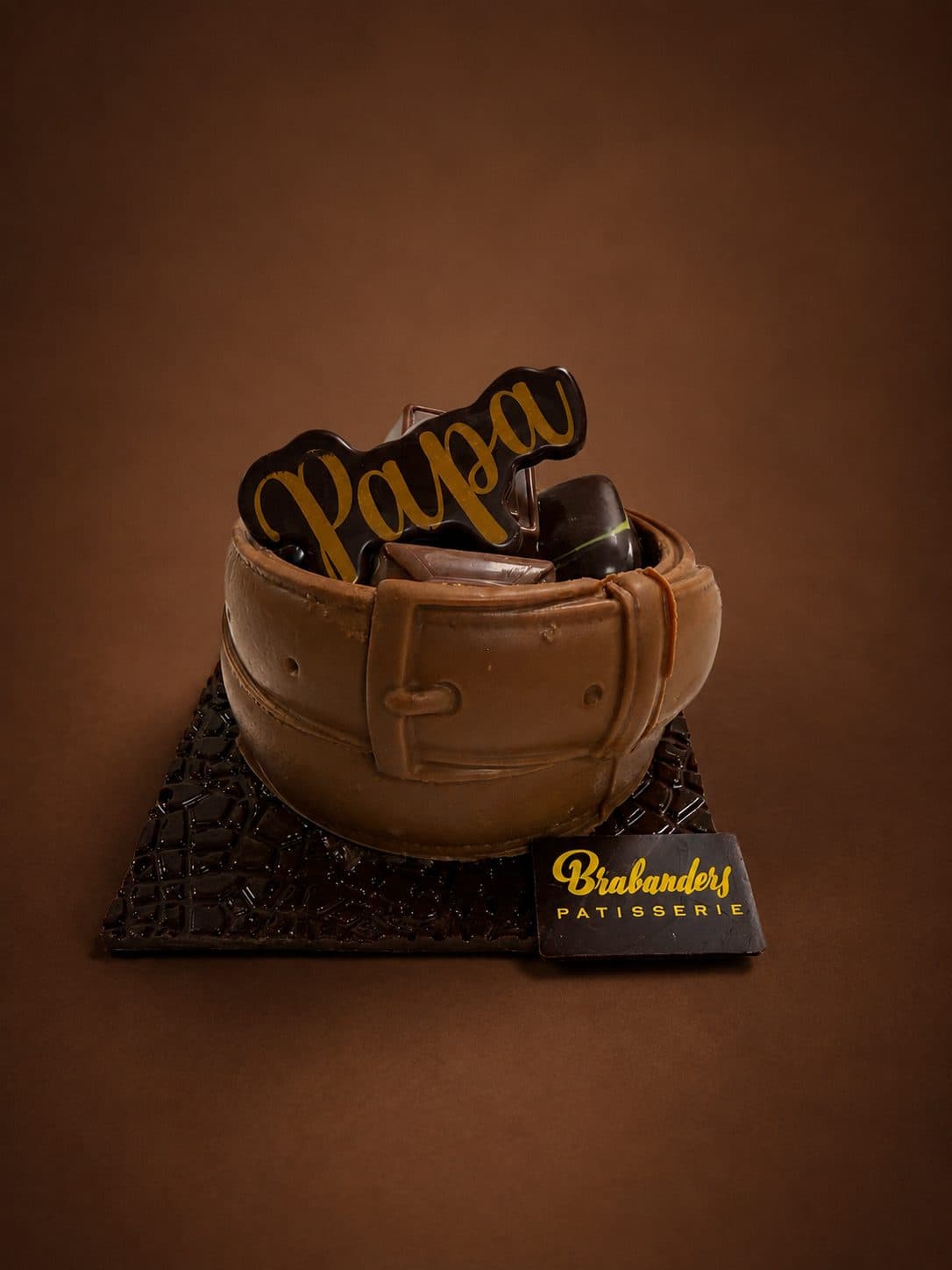 Riem in chocolade met pralines